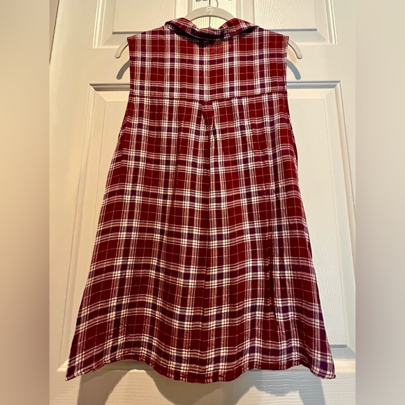 Rock & Republic sleeveless flannel faux wrap top - red white blue plaid - Large - Picture 4 of 7